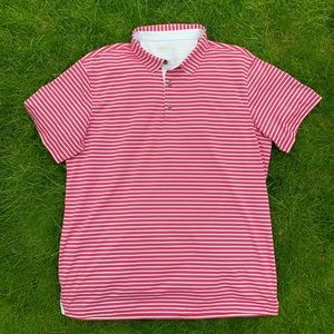 🏌️Pink & White Striped Golf Polo